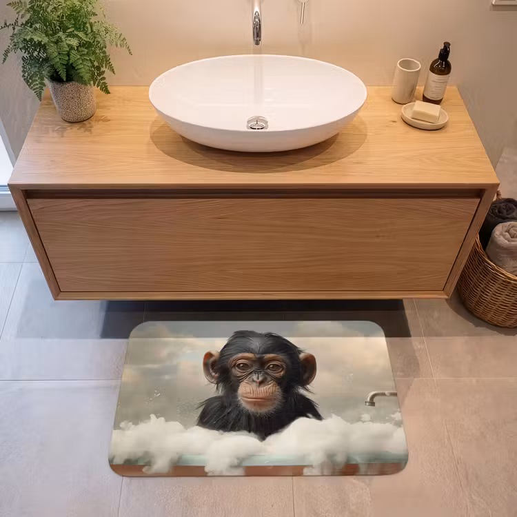 Aap - Dieren - Bad - Schuim Badmat middel -sfeer1