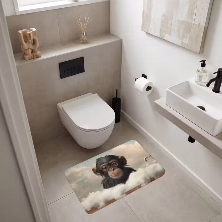 Aap - Dieren - Bad - Schuim Badmat middel -sfeer4