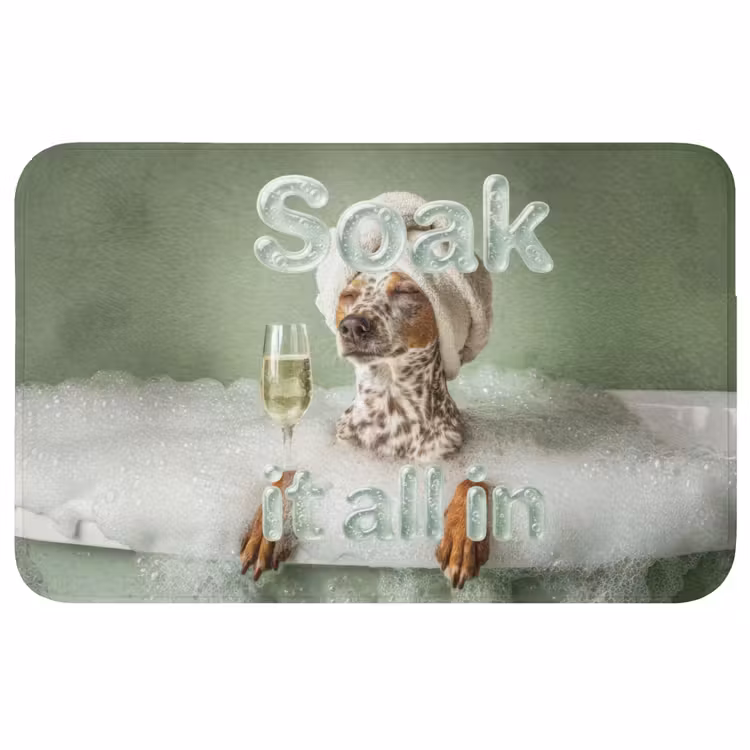 Soak it all in - Hond - Bad Badmat middel -3d