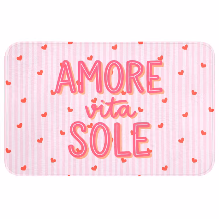 Amore vita sole - Roze - Hartjes Badmat middel -3d