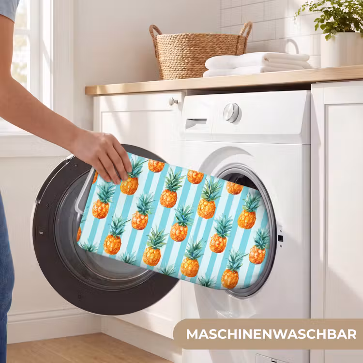 Ananas - Strepen - Groen Badmat middel 997 -USP_WasbaarDE