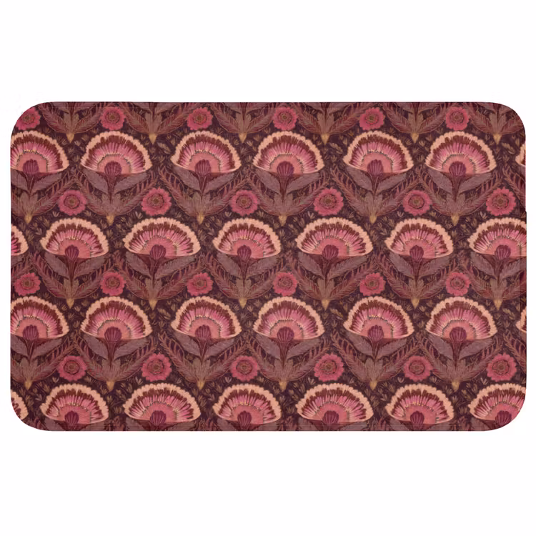 Antiek - Bloemen - Kleurrijk Badmat middel 997 -3d