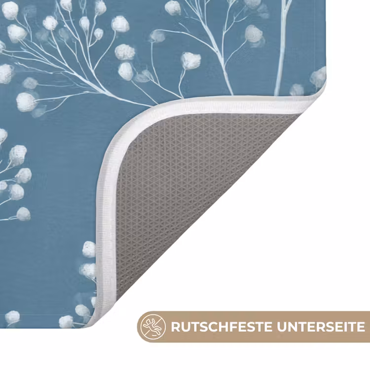 Takken - Bessen - Patroon - Lichtblauw Badmat middel 997 -USP_AntislipDE