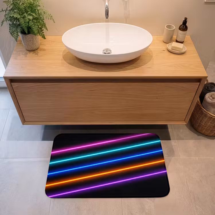 Esthetiek - Retro - Neon Badmat middel -sfeer1