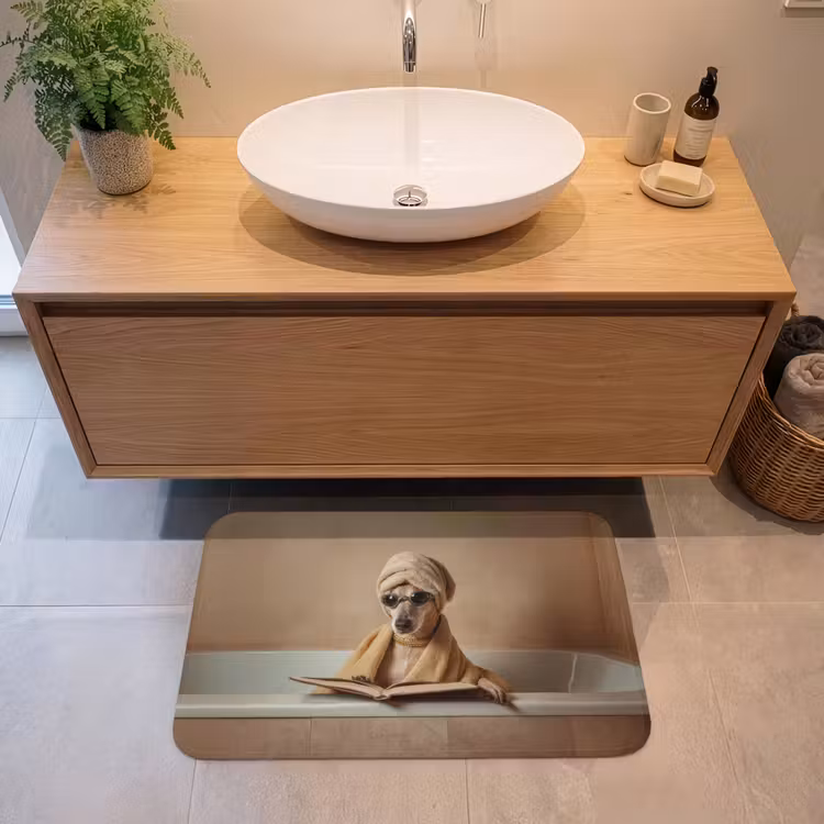 Bad - Hond - Boek - Zonnebril Badmat middel -sfeer1