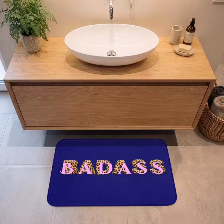 Badass - Panterpint - Schaduw - Roze Badmat middel -sfeer1