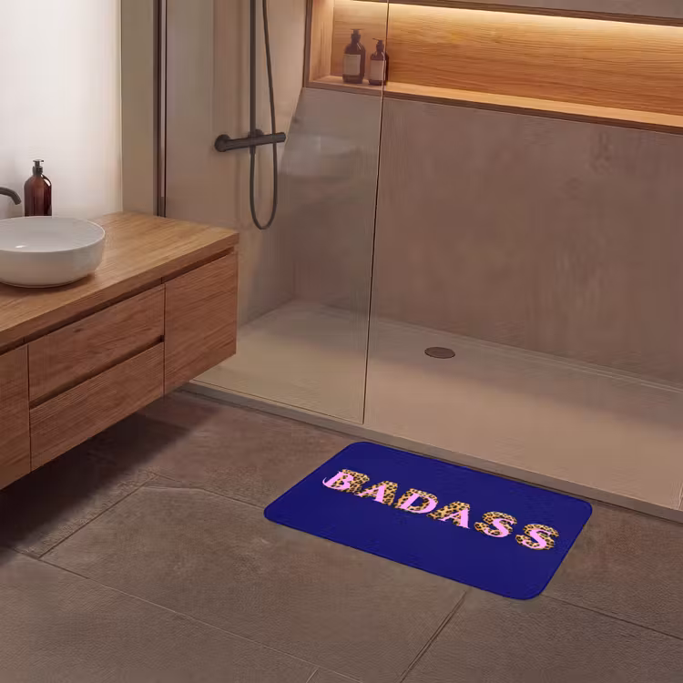 Badass - Panterpint - Schaduw - Roze Badmat middel -sfeer2