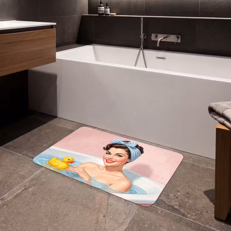 Badkamer - Eend - Blauw Badmat middel -sfeer3