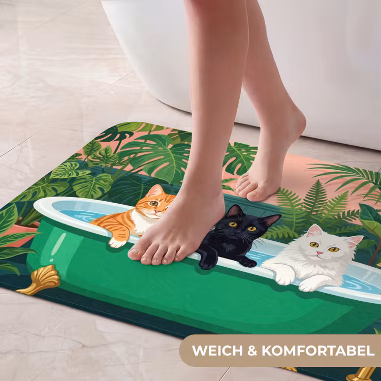 Badkamer - Kattenparade - Kleurrijk Badmat middel -USP_ZachtDE