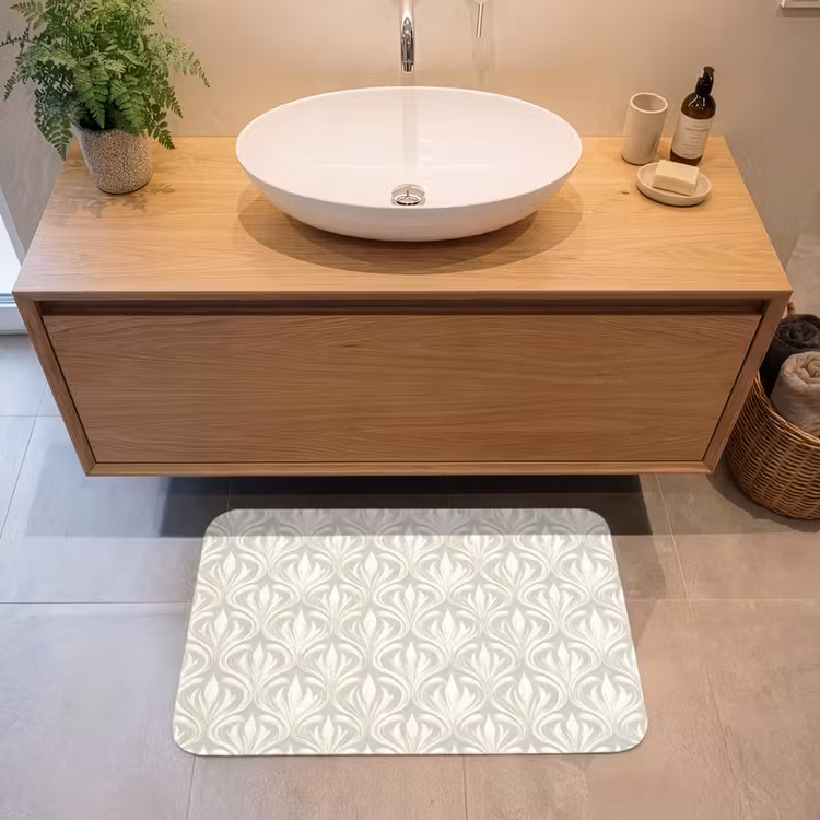 Barok - Patroon - Beige Badmat middel 997 -sfeer1
