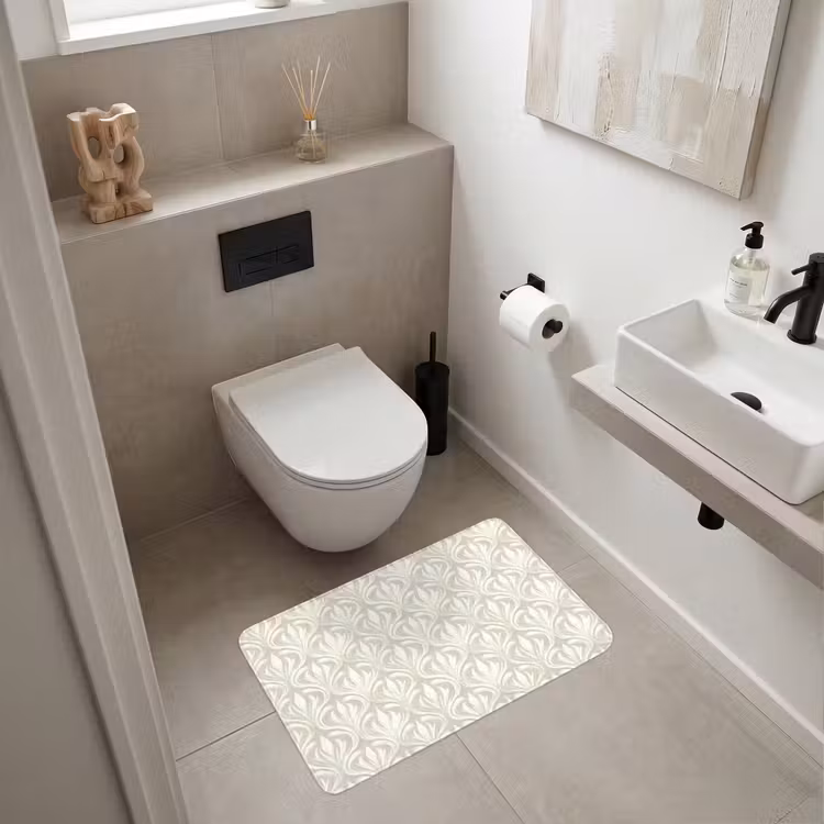 Barok - Patroon - Beige Badmat middel 997 -sfeer4