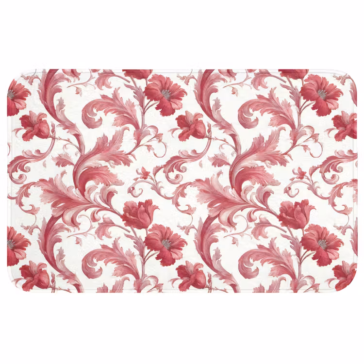 Barok - Patroon - Rood Badmat middel 997 -3d