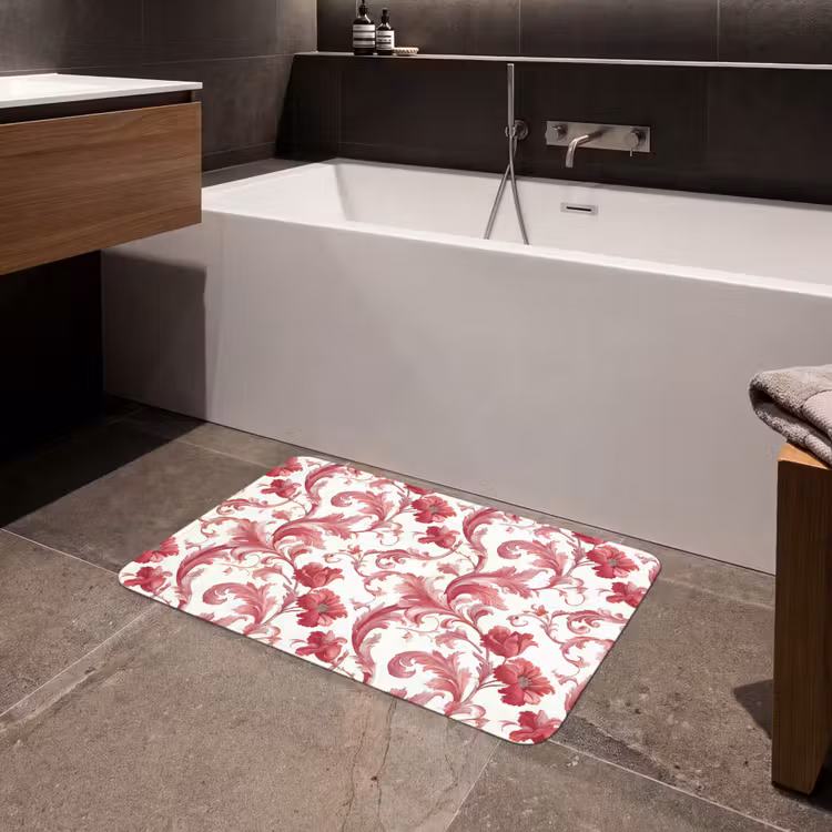 Barok - Patroon - Rood Badmat middel 997 -sfeer3