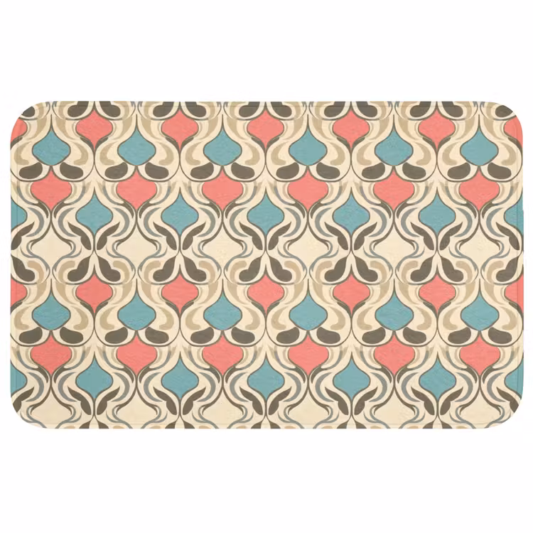 Barok - Retro - Kleurrijk Badmat middel 997 -3d