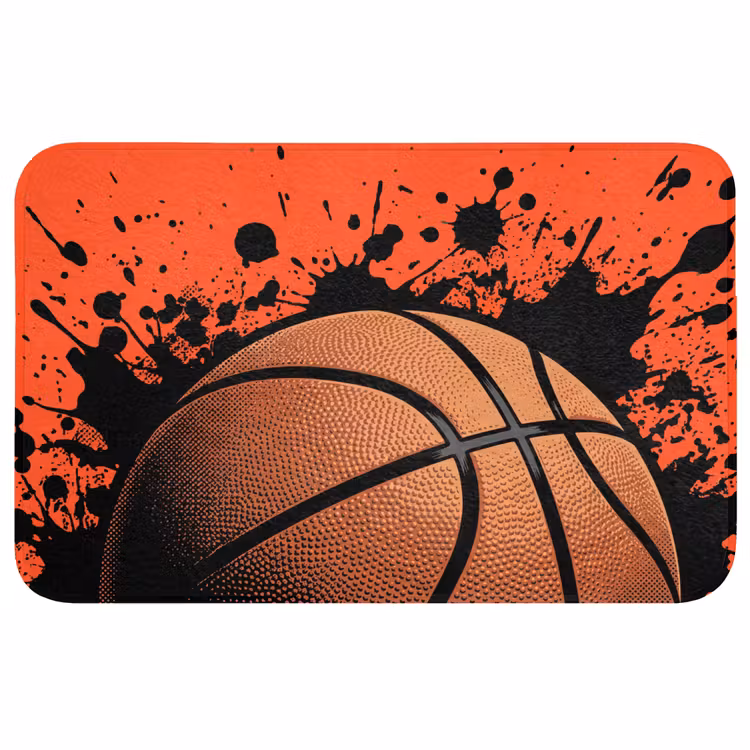 Basketbal - Verf - Sport - Oranje Badmat middel -3d