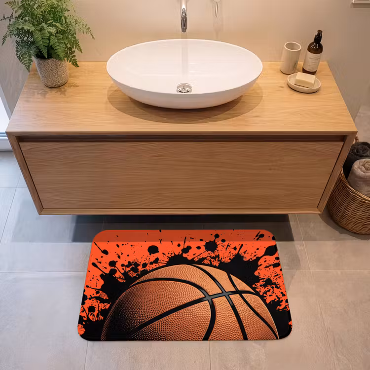 Basketbal - Verf - Sport - Oranje Badmat middel -sfeer1