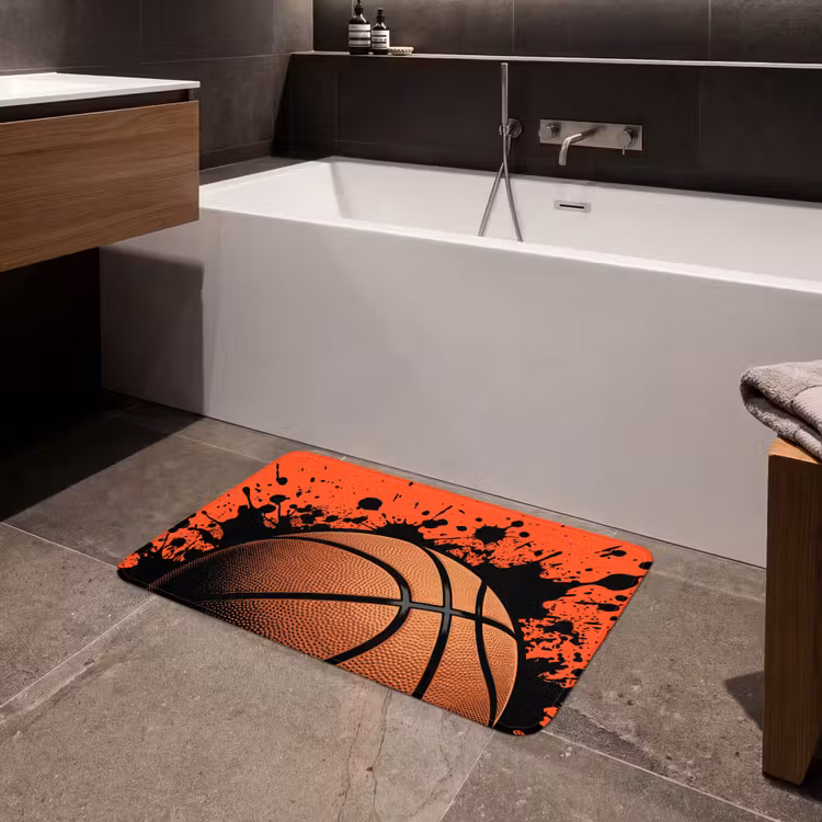 Basketbal - Verf - Sport - Oranje Badmat middel -sfeer3