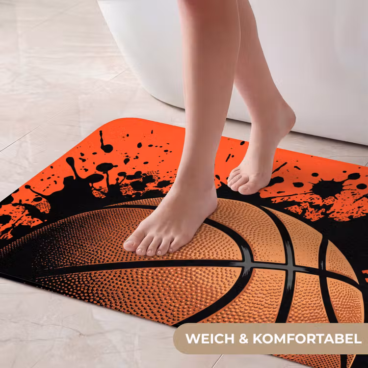 Basketbal - Verf - Sport - Oranje Badmat middel -USP_ZachtDE