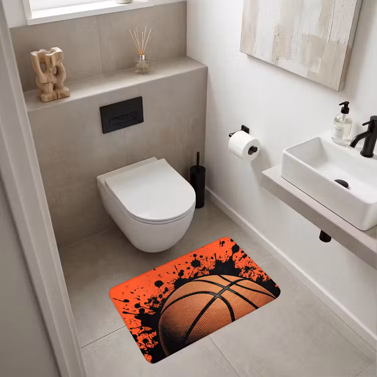 Basketbal - Verf - Sport - Oranje Badmat middel -sfeer4