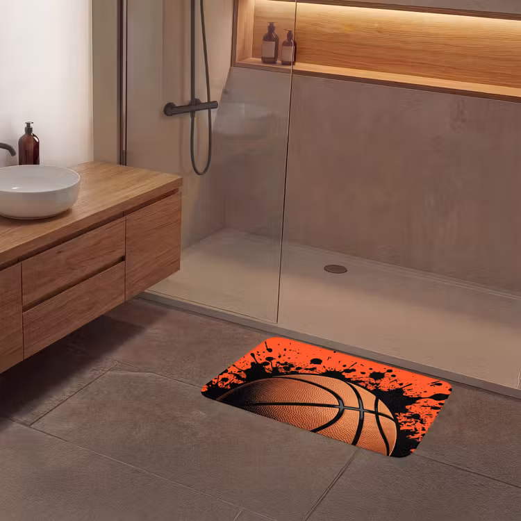 Basketbal - Verf - Sport - Oranje Badmat middel -sfeer2