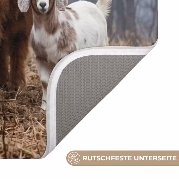 Boerderijdieren - Groep - Mist - Natuur - Rustiek Badmat middel -USP_AntislipDE