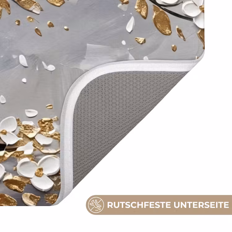 Boom - Bloemen - Natuur - Abstract - Wit Badmat middel -USP_AntislipDE