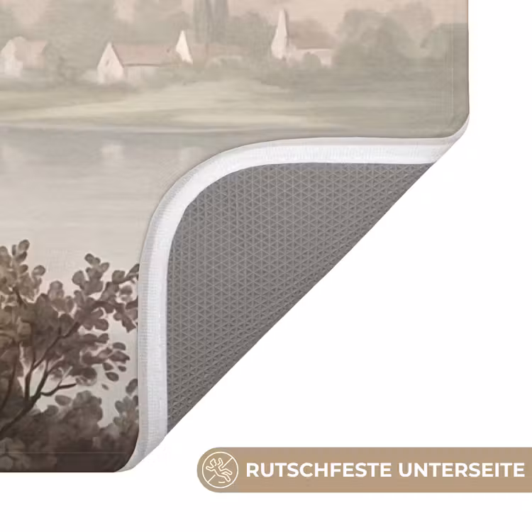 Bomen - Meer - Bergen - Illustratie Badmat middel -USP_AntislipDE