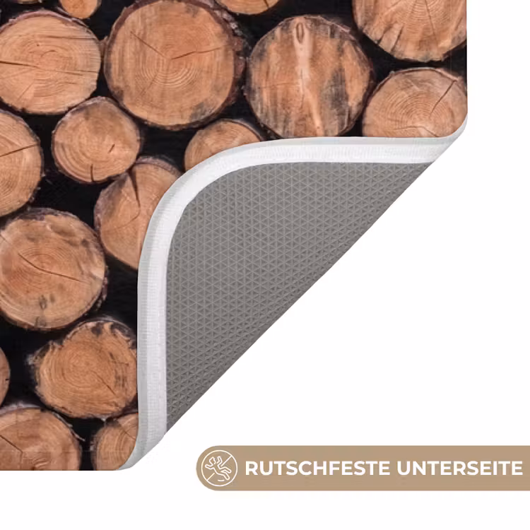 Houtblokken - Textuur - Patroon - Bruin - Rustiek Badmat middel -USP_AntislipDE