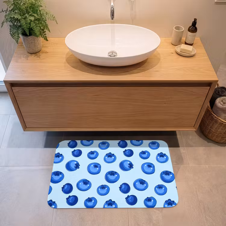 Bessen - Modern - Blauw Badmat middel 997 -sfeer1
