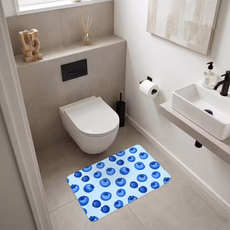 Bessen - Modern - Blauw Badmat middel 997 -sfeer4