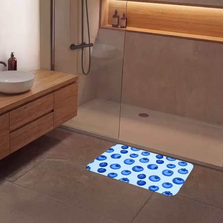 Bessen - Modern - Blauw Badmat middel 997 -sfeer2