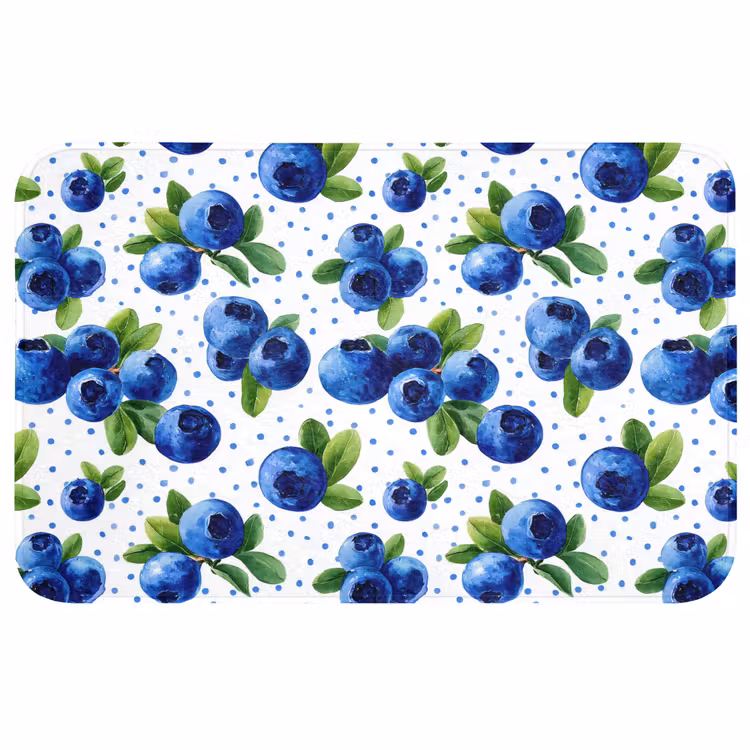 Bessen - Patroon - Blauw Badmat middel 997 -3d