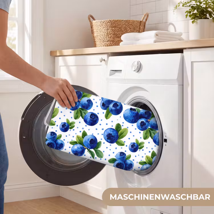 Bessen - Patroon - Blauw Badmat middel 997 -USP_WasbaarDE