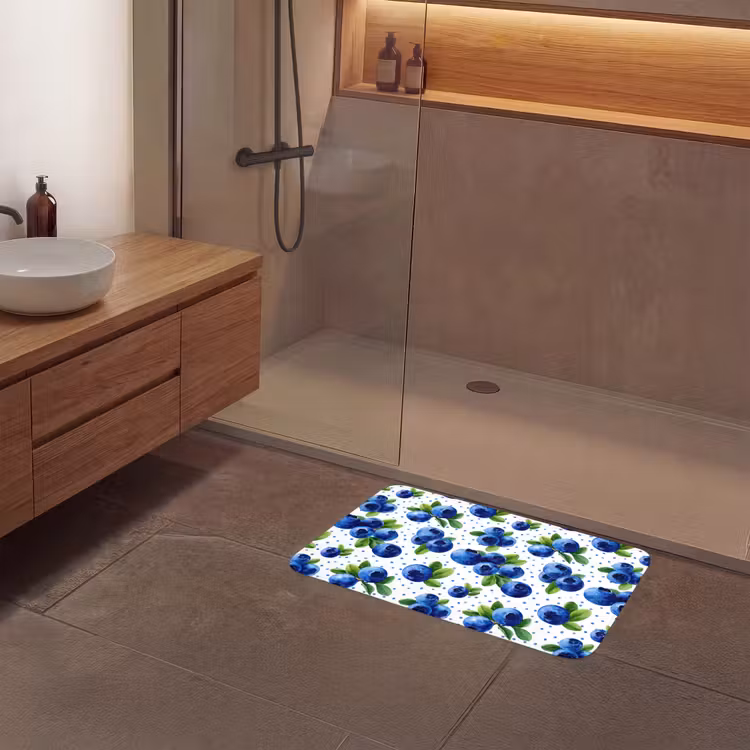 Bessen - Patroon - Blauw Badmat middel 997 -sfeer2
