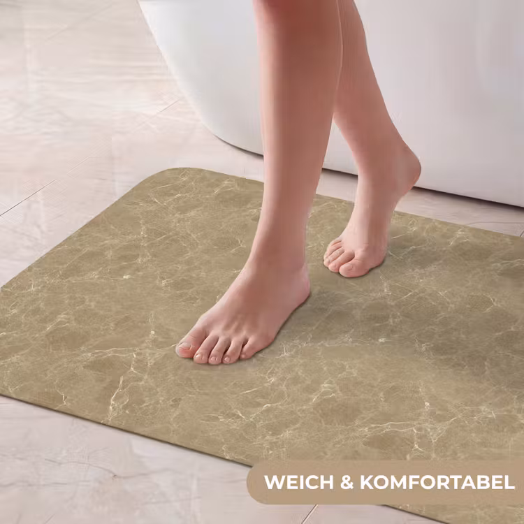 Beige - Marmer - Witte aders Badmat middel 997 -USP_ZachtDE