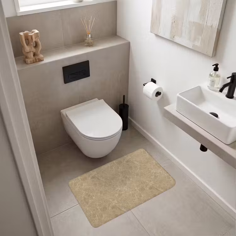 Beige - Marmer - Witte aders Badmat middel 997 -sfeer4