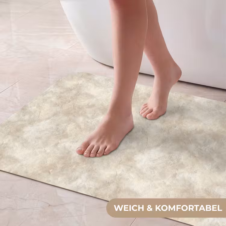 Beige - Reliëfstructuur - Natuursteen Badmat middel 997 -USP_ZachtDE