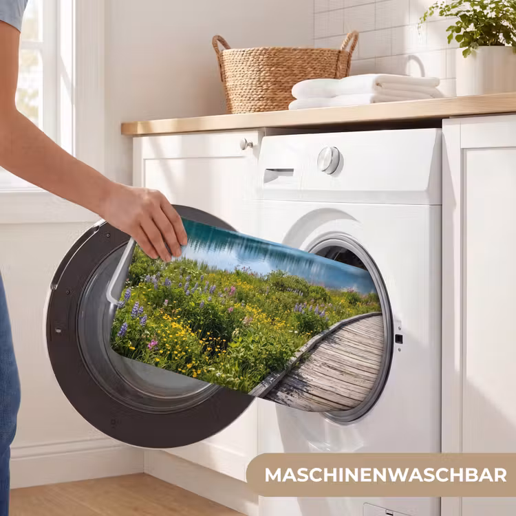 Bergen - Meer - Landschap - Blauw Badmat middel -USP_WasbaarDE