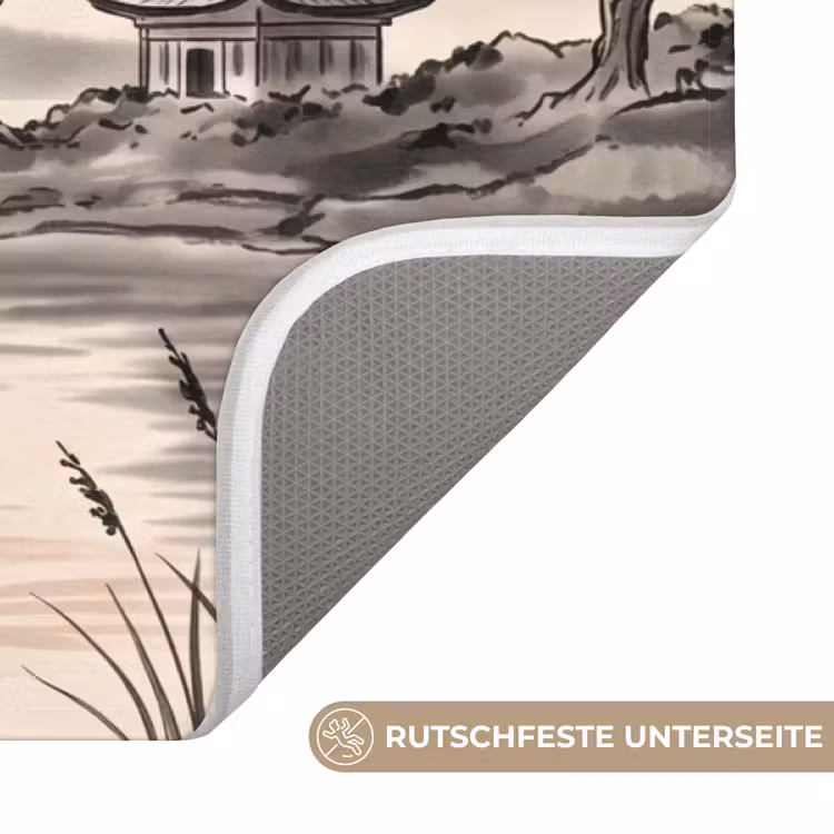 Bergtop - Meer - Bloesem Badmat middel -USP_AntislipDE