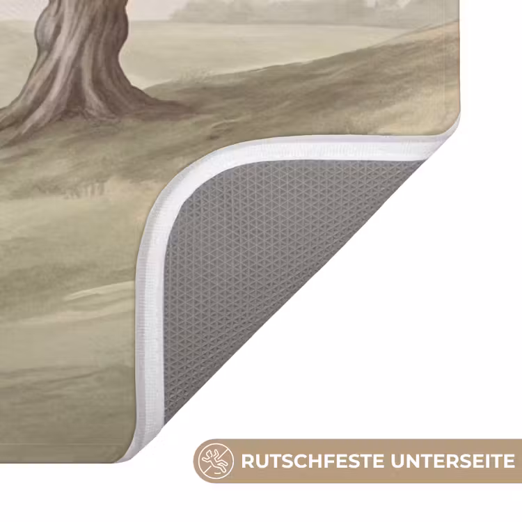 Heuvellandschap - Bomen - Natuur - Groen Badmat middel -USP_AntislipDE
