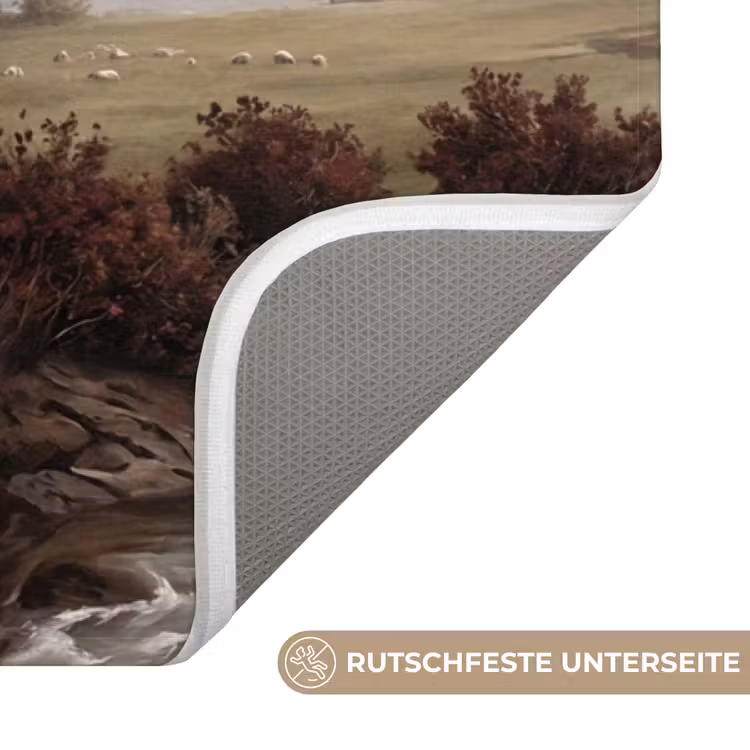 Berglandschap - Meer - Bergen - Vallei - Klassiek Badmat middel -USP_AntislipDE