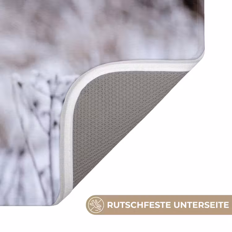 Schermbloem - Rijp - Kristallen - Winter - Delicaat Badmat middel -USP_AntislipDE