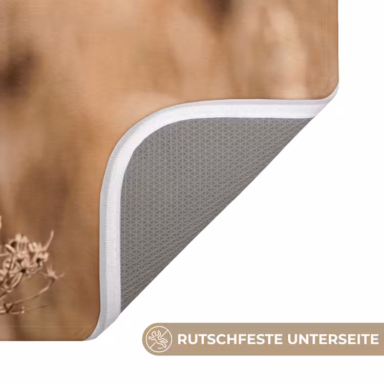 Schermbloem - Droogbloem - Winter - Beige - Minimalistisch Badmat middel -USP_AntislipDE