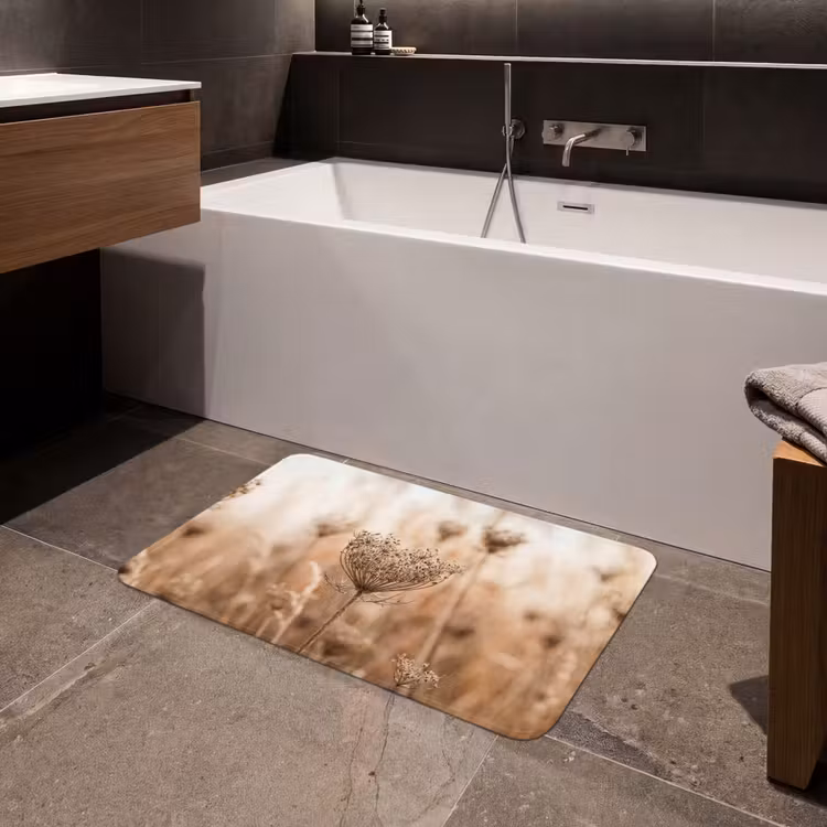Schermbloem - Droogbloem - Winter - Beige - Minimalistisch Badmat middel -sfeer3