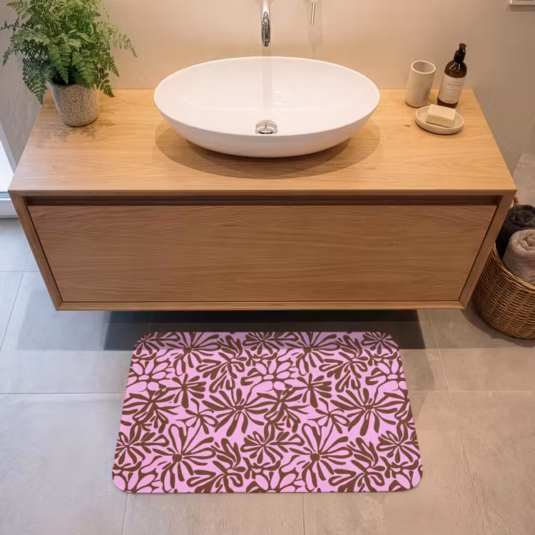 Organisch - Patroon - Roze Badmat middel 997 -sfeer1