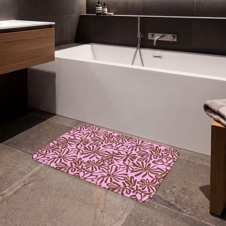 Organisch - Patroon - Roze Badmat middel 997 -sfeer3