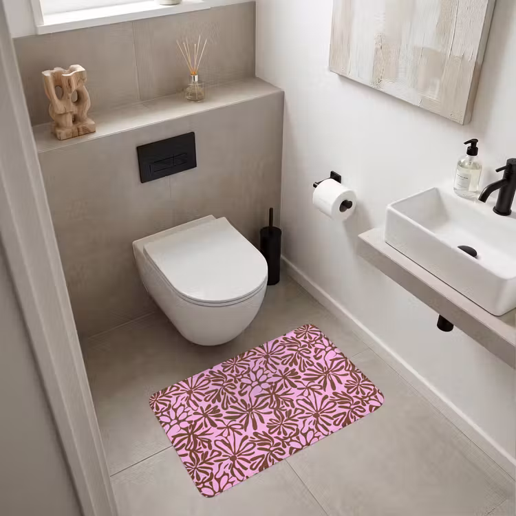 Organisch - Patroon - Roze Badmat middel 997 -sfeer4