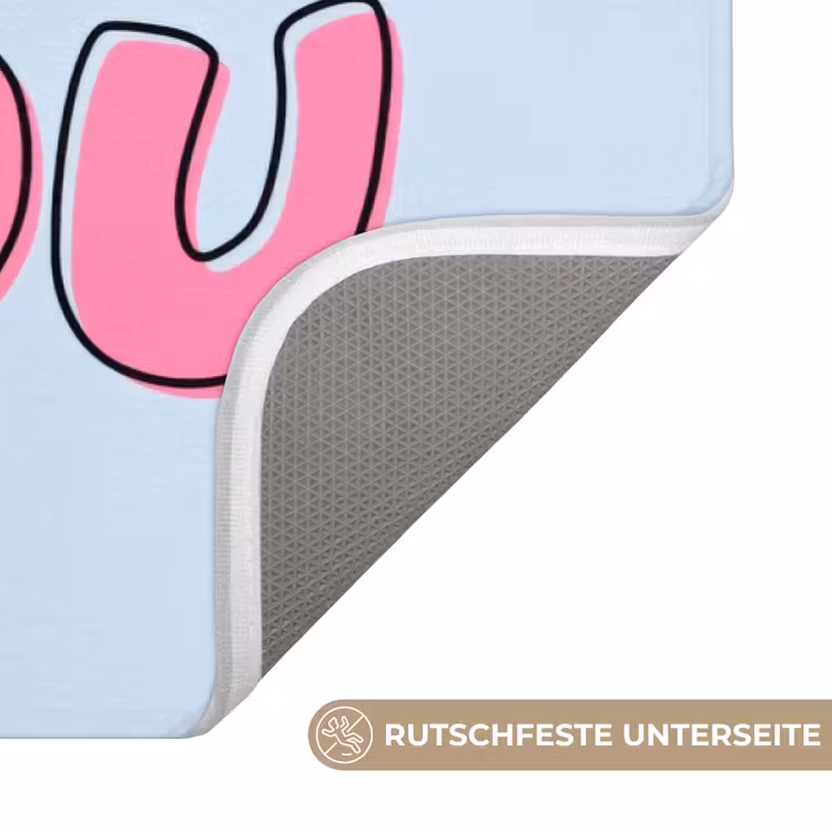 Bisou - Blauw - Roze - Lippen Badmat middel -USP_AntislipDE