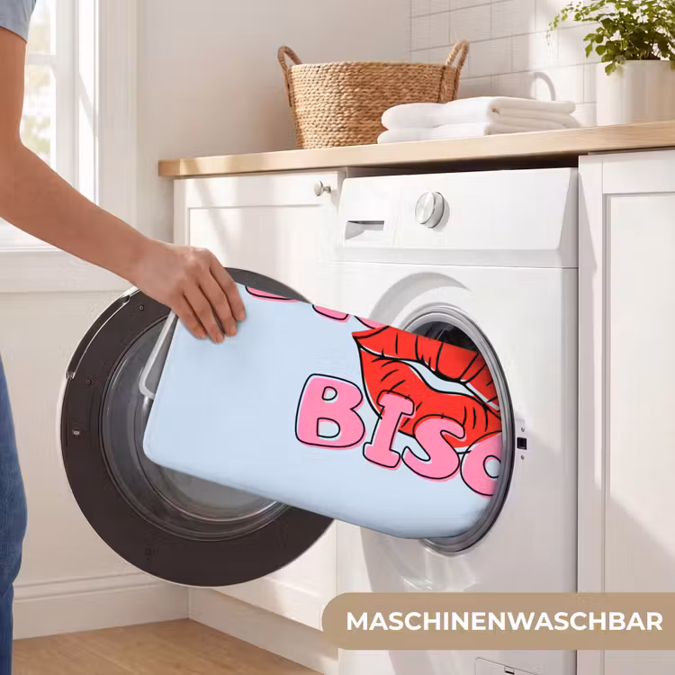 Bisou - Blauw - Roze - Lippen Badmat middel -USP_WasbaarDE