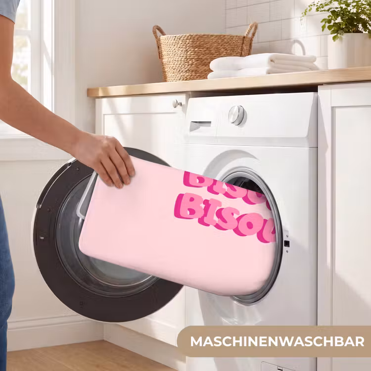 Bisou - Roze - Dikke letters Badmat middel -USP_WasbaarDE